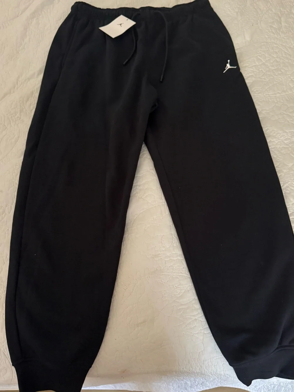 Jordan Black Kids Fleece Joggers with White Jumpman